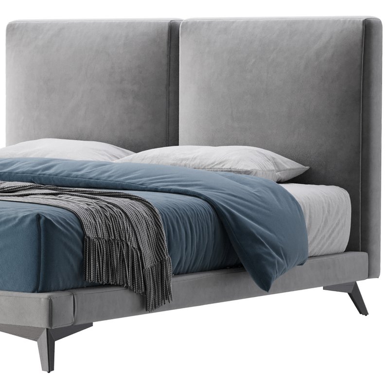 Clara White Suede Fabric Modern Bed - Image 14