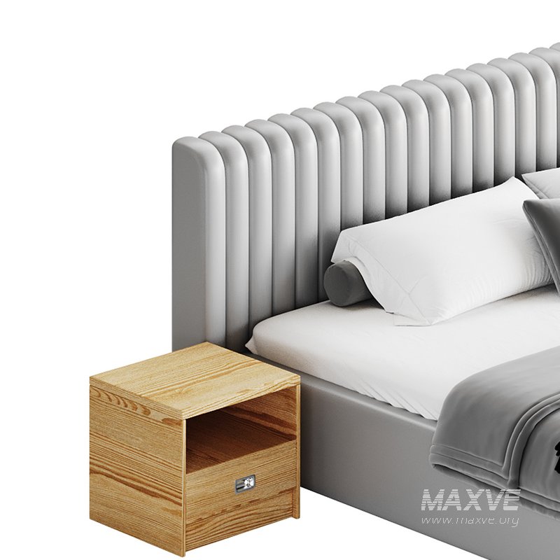 Contemporary Fabric Solid Color Standard Bed I - Image 15