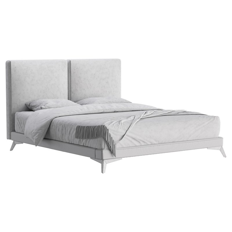 Clara White Suede Fabric Modern Bed - Image 17