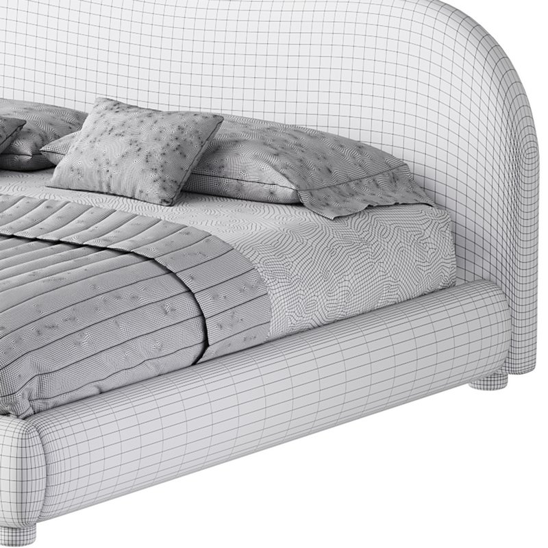 DIANA WHITE BOUCLE QUEEN BED BY ROSS CASSIDY - Image 17