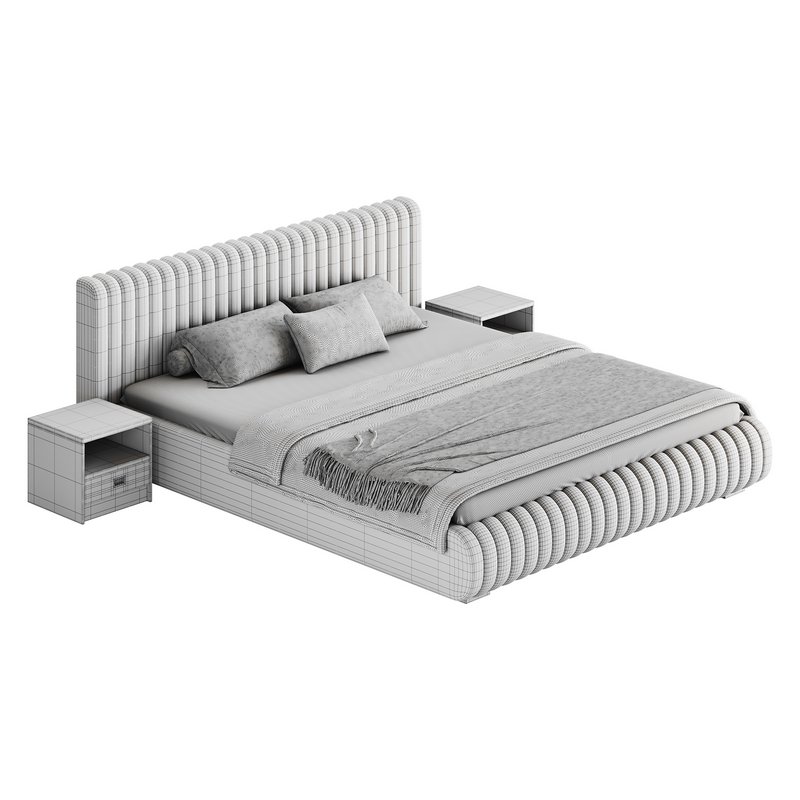 Contemporary Fabric Solid Color Standard Bed I - Image 17