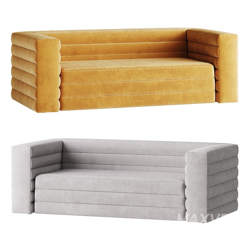 CAMEL VELVET SOFA - Image 1