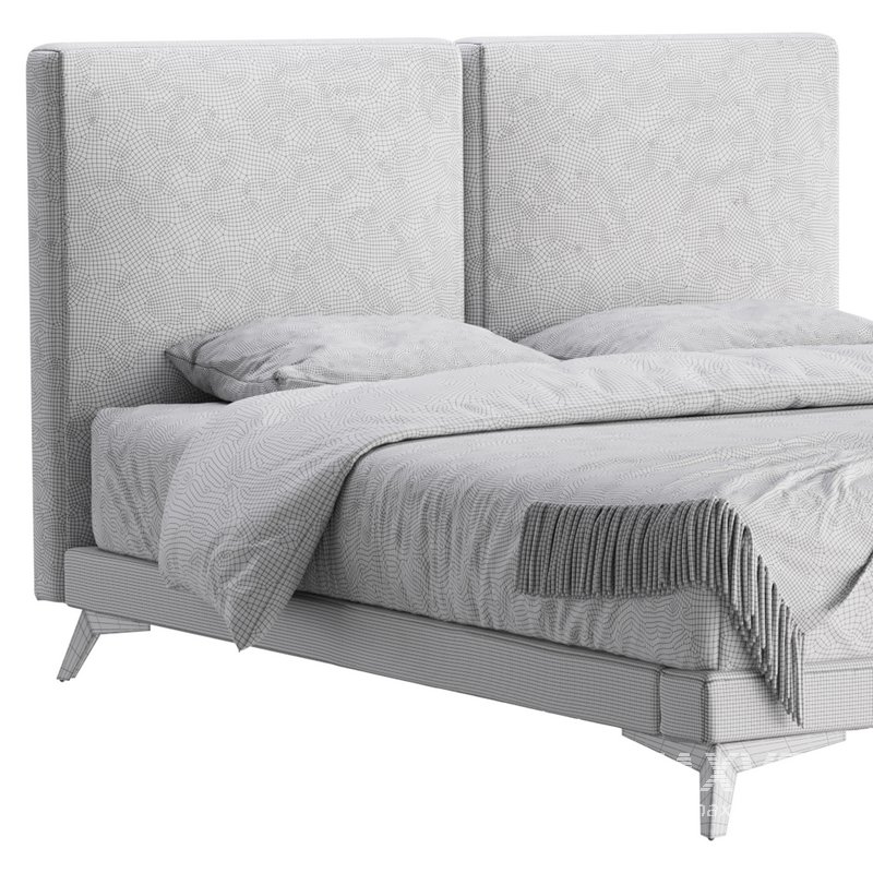 Clara White Suede Fabric Modern Bed - Image 18