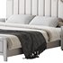 Blue Wood Upholstered Headboard Bed - Thumbnail 18