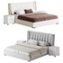 Beige Upholstered Wingback Modern bed I - Thumbnail 1