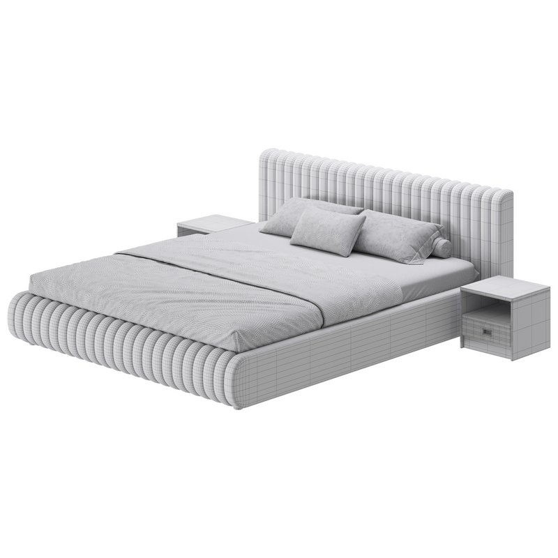 Contemporary Fabric Solid Color Standard Bed I - Image 19