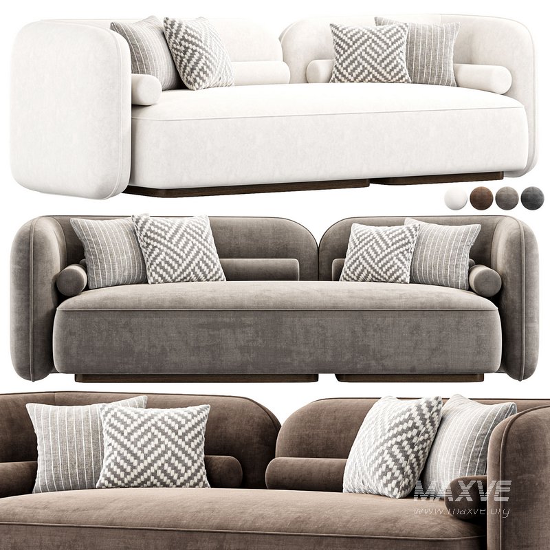 Scandinavian Style Velvet Sofa - Image 3