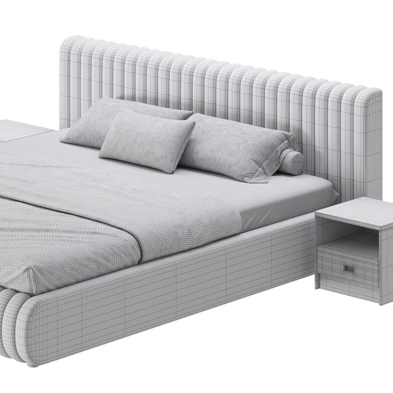 Contemporary Fabric Solid Color Standard Bed I - Image 20