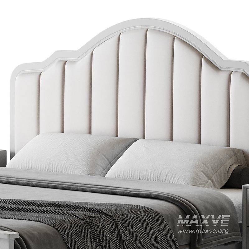Blue Wood Upholstered Headboard Bed - Image 21