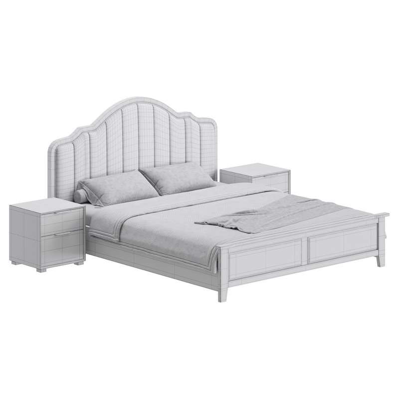 Blue Wood Upholstered Headboard Bed - Image 20