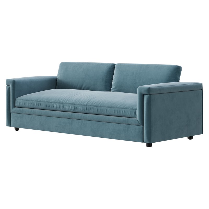 CEVA LIGHT BLUE PERFORMANCE VELVET SLEEPER SOFA - Image 2