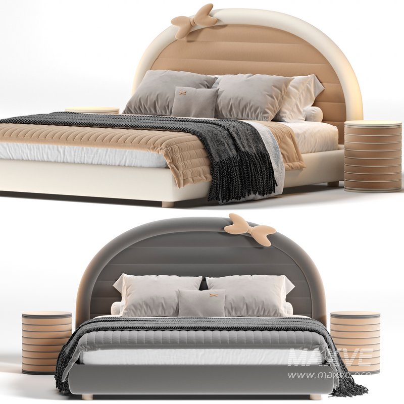 White Upholstered Panel Bed with Headboard Included - Image 2