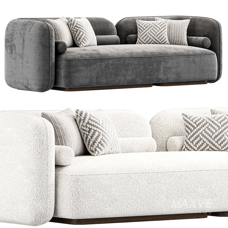 Scandinavian Style Velvet Sofa - Image 2