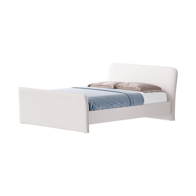 CAMERANO CREAM UPHOLSTERED QUEEN SLEIGH BED - Image 2