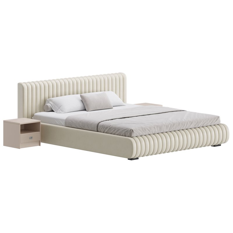 Contemporary Fabric Solid Color Standard Bed I - Image 4