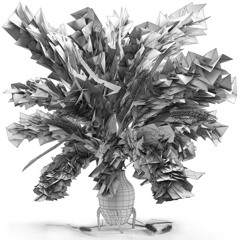 Vase of color pampas grass and Wheat - Image 3