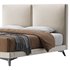 Clara White Suede Fabric Modern Bed - Thumbnail 2