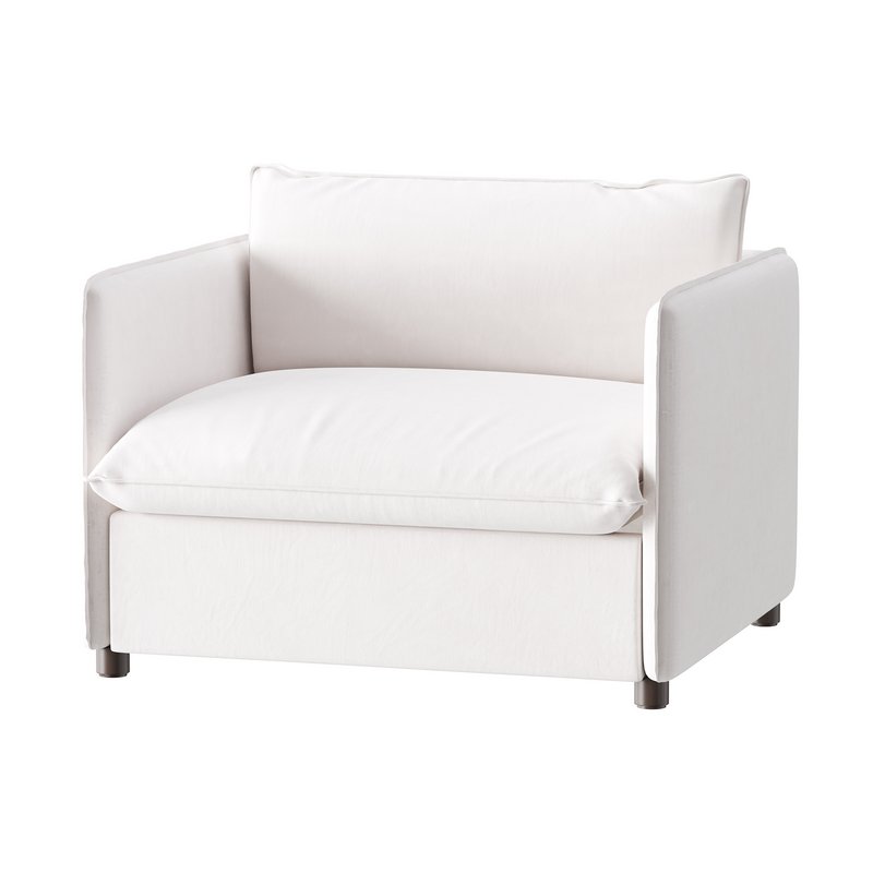 CORROY WHITE PERFORMANCE FABRIC CHAIR AND A HALF - Image 3