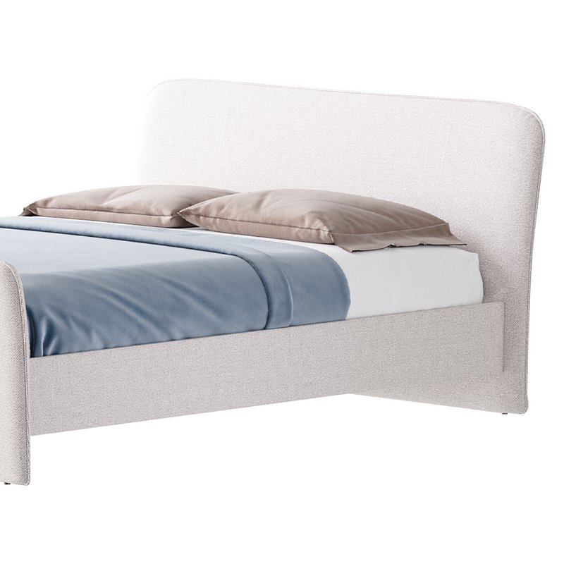 CAMERANO CREAM UPHOLSTERED QUEEN SLEIGH BED - Image 4