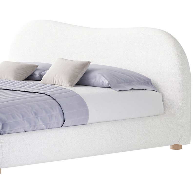 DIANA WHITE BOUCLE QUEEN BED BY ROSS CASSIDY - Image 4