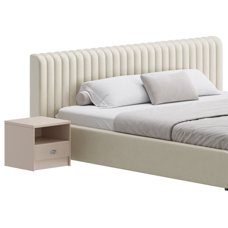 Contemporary Fabric Solid Color Standard Bed I - Image 2