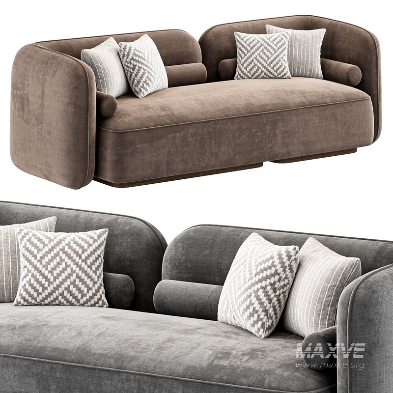 Scandinavian Style Velvet Sofa - Image 1