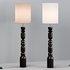 Aska charred wood and natural linen floor lamp - Thumbnail 3
