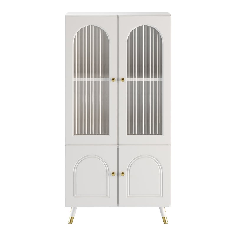 Cabinet Included White Closed Back Wooden Standard Bookcase - Image 4