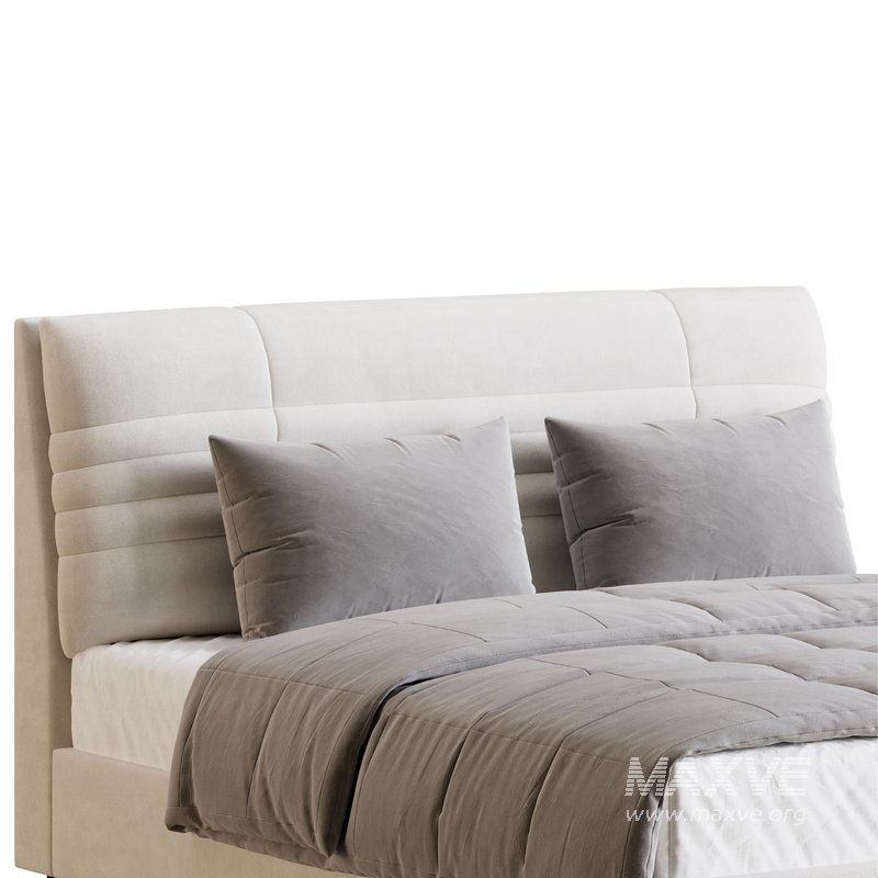 Beige Upholstered Modern Headboard - Image 5