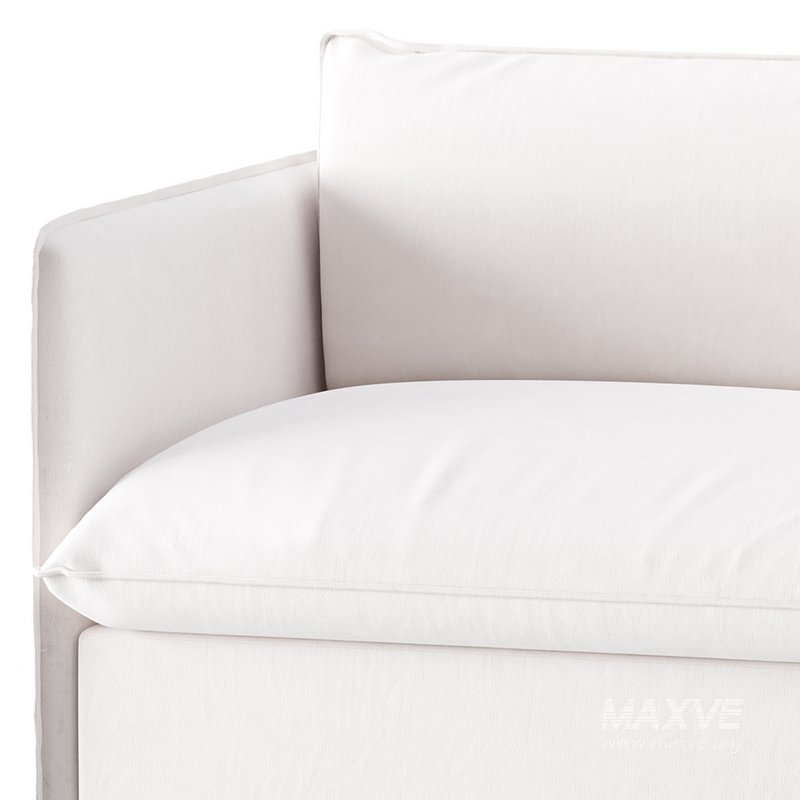 CORROY WHITE PERFORMANCE FABRIC CHAIR AND A HALF - Image 4