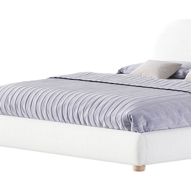 DIANA WHITE BOUCLE QUEEN BED BY ROSS CASSIDY - Image 3