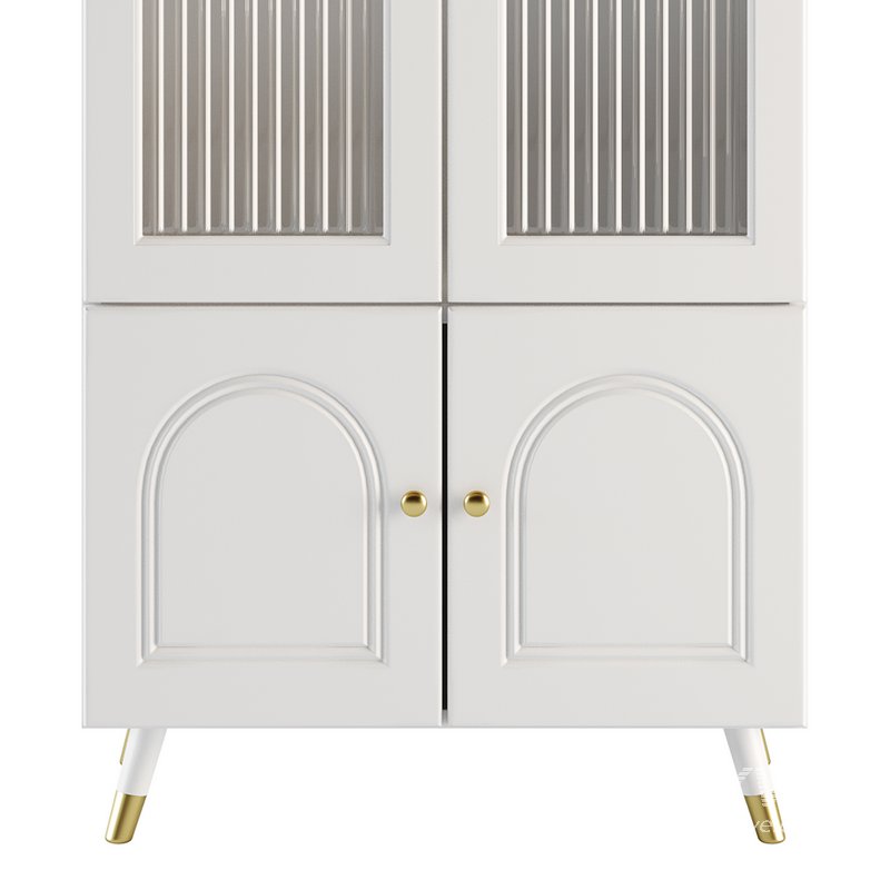 Cabinet Included White Closed Back Wooden Standard Bookcase - Image 5