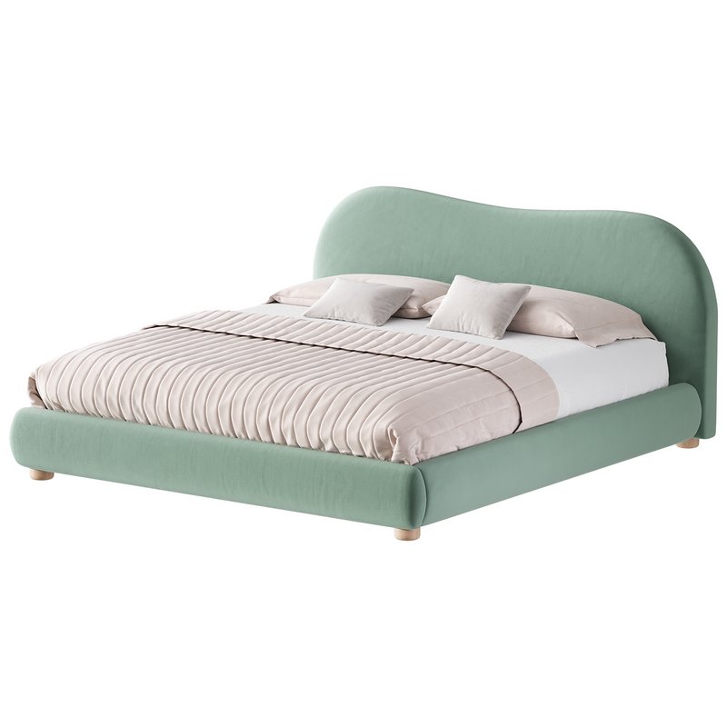 DIANA WHITE BOUCLE QUEEN BED BY ROSS CASSIDY - Image 5