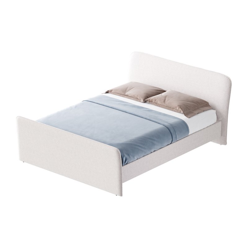 CAMERANO CREAM UPHOLSTERED QUEEN SLEIGH BED - Image 5