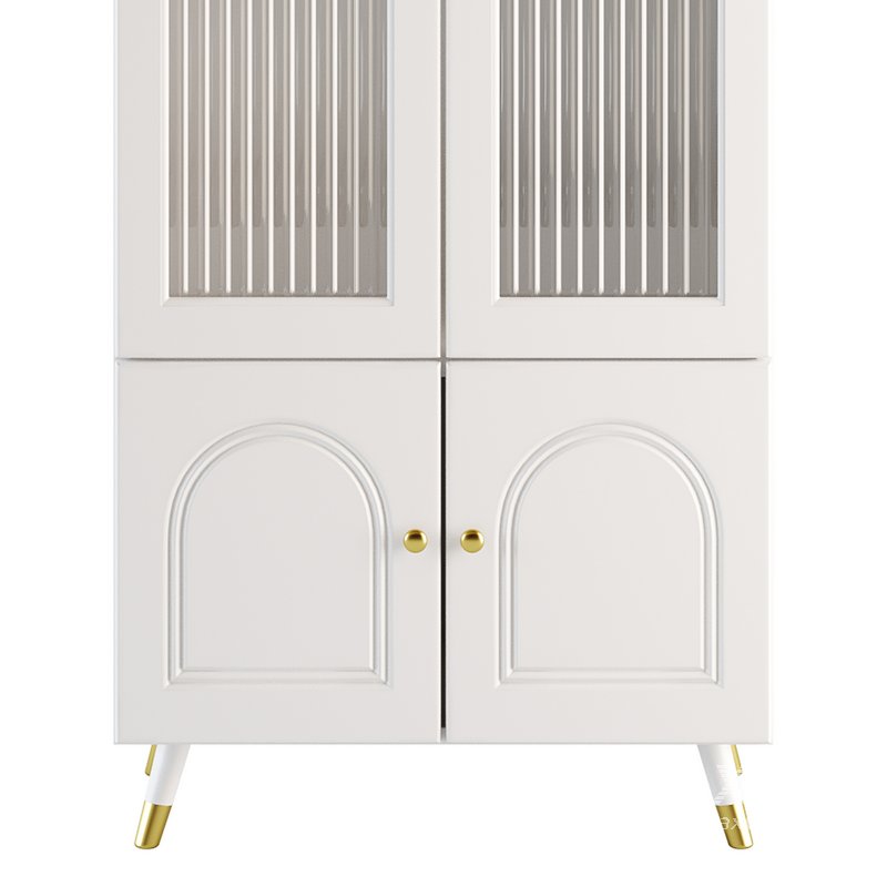 Cabinet Included White Closed Back Wooden Standard Bookcase 2 - Image 6