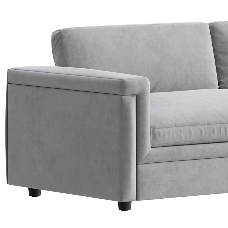 CEVA LIGHT BLUE PERFORMANCE VELVET SLEEPER SOFA - Image 5