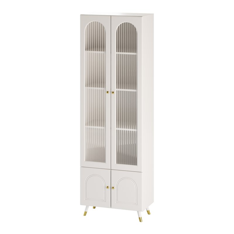 Cabinet Included White Closed Back Wooden Standard Bookcase 3 - Image 6
