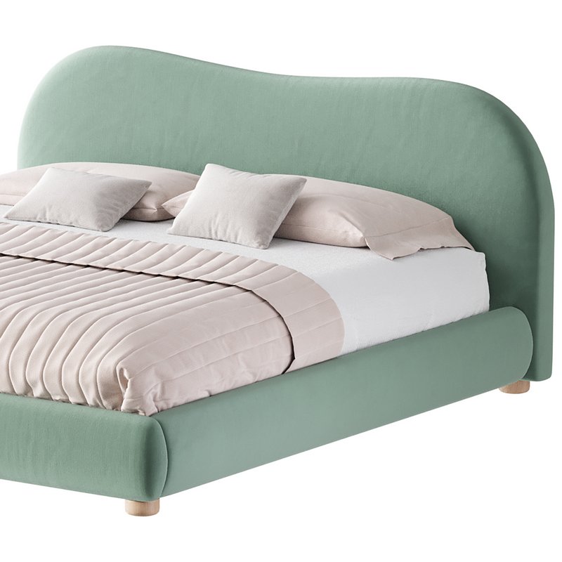 DIANA WHITE BOUCLE QUEEN BED BY ROSS CASSIDY - Image 6