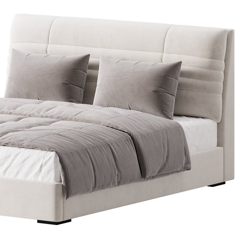 Beige Upholstered Modern Headboard - Image 6