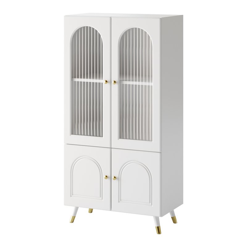 Cabinet Included White Closed Back Wooden Standard Bookcase - Image 7