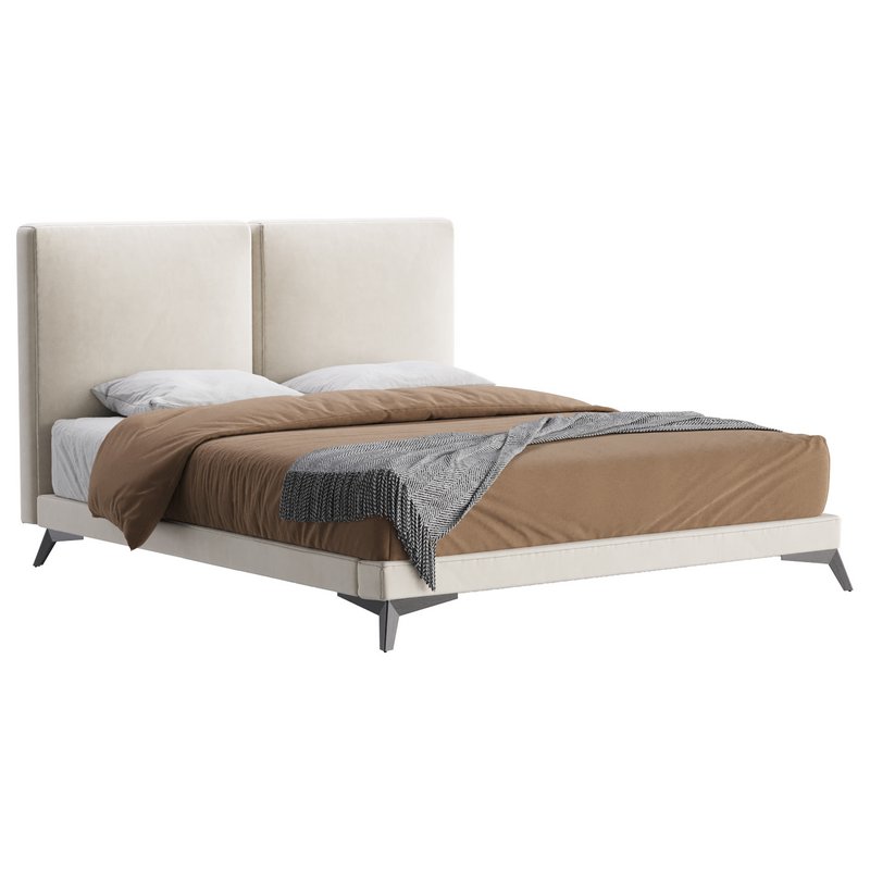 Clara White Suede Fabric Modern Bed - Image 7