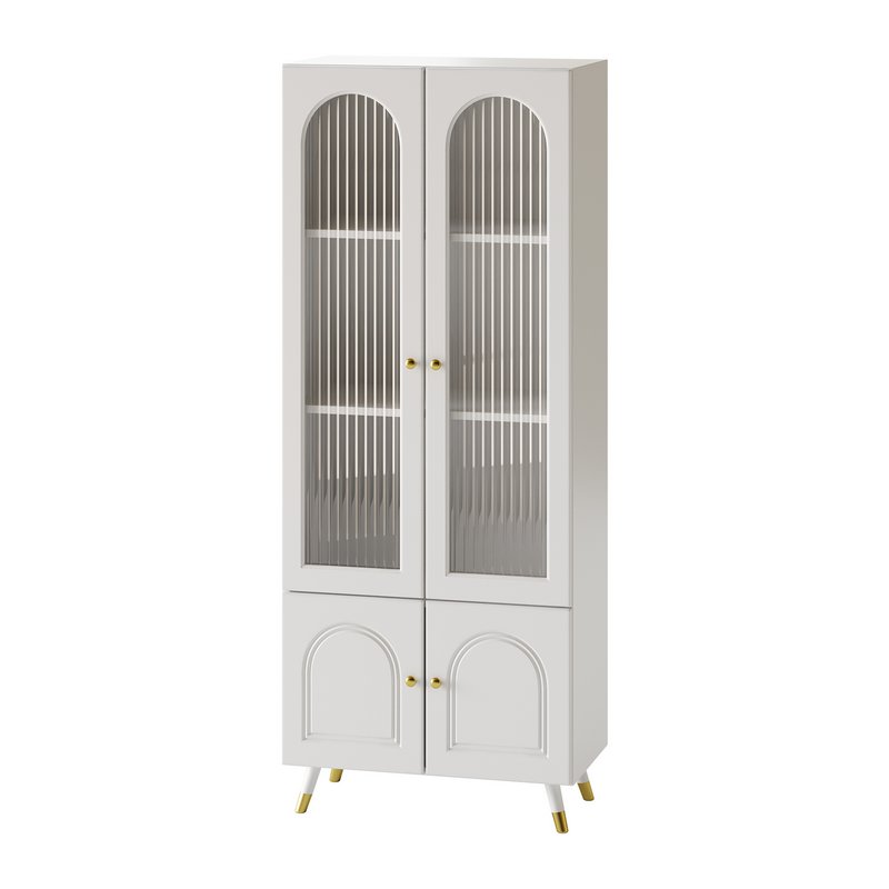 Cabinet Included White Closed Back Wooden Standard Bookcase 2 - Image 7