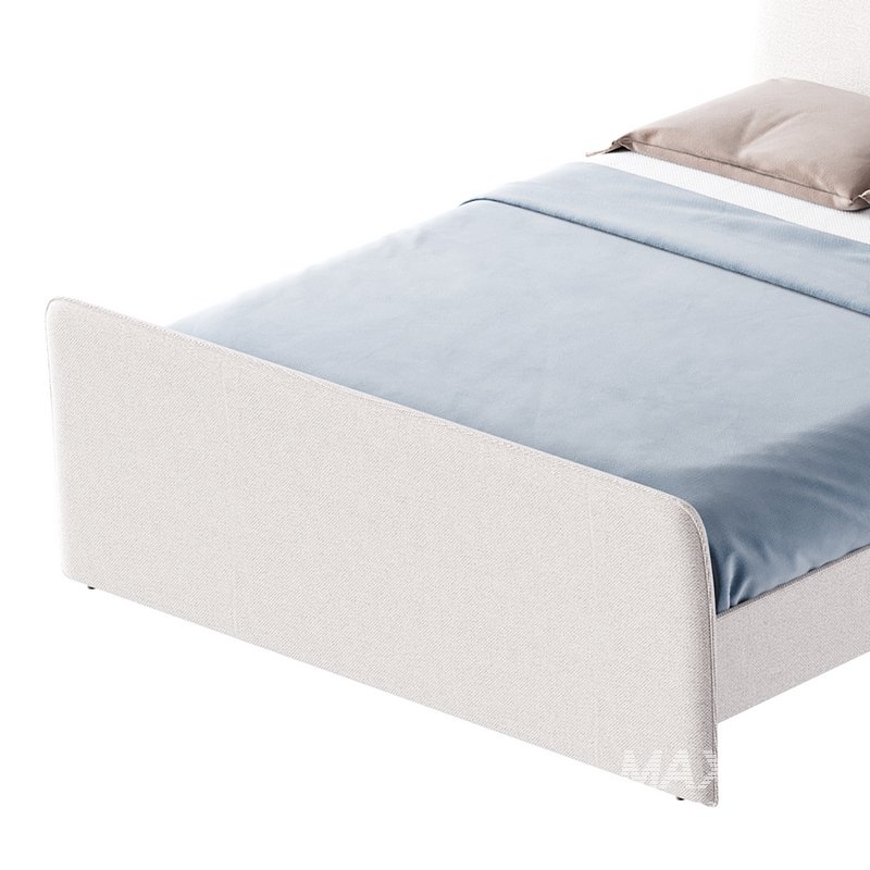 CAMERANO CREAM UPHOLSTERED QUEEN SLEIGH BED - Image 7