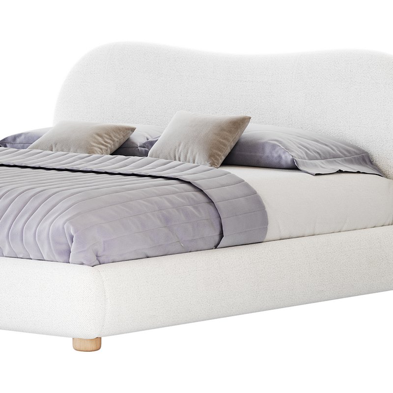 DIANA WHITE BOUCLE QUEEN BED BY ROSS CASSIDY - Image 7