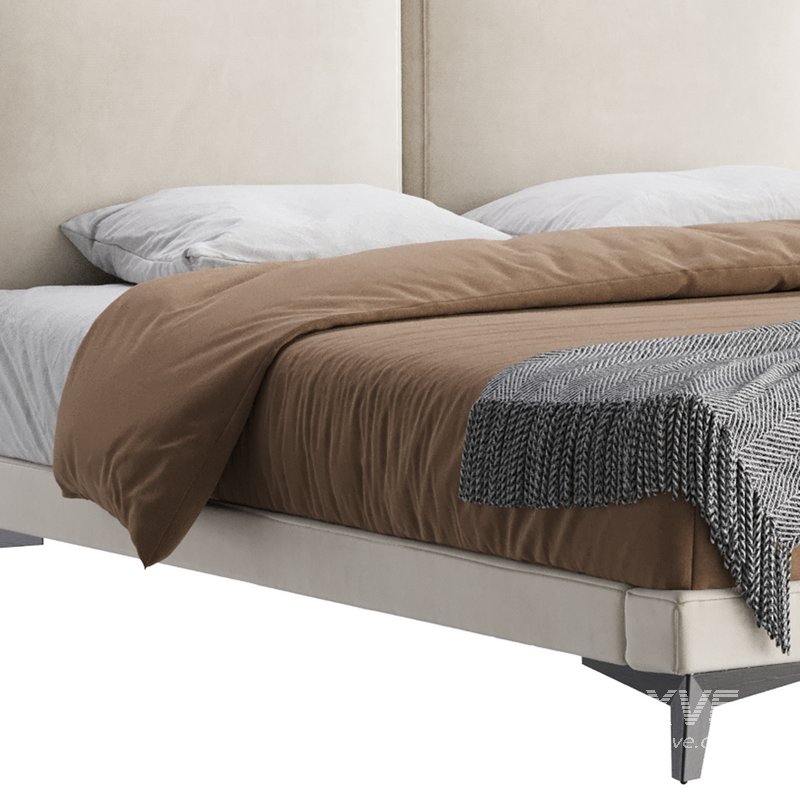 Clara White Suede Fabric Modern Bed - Image 8