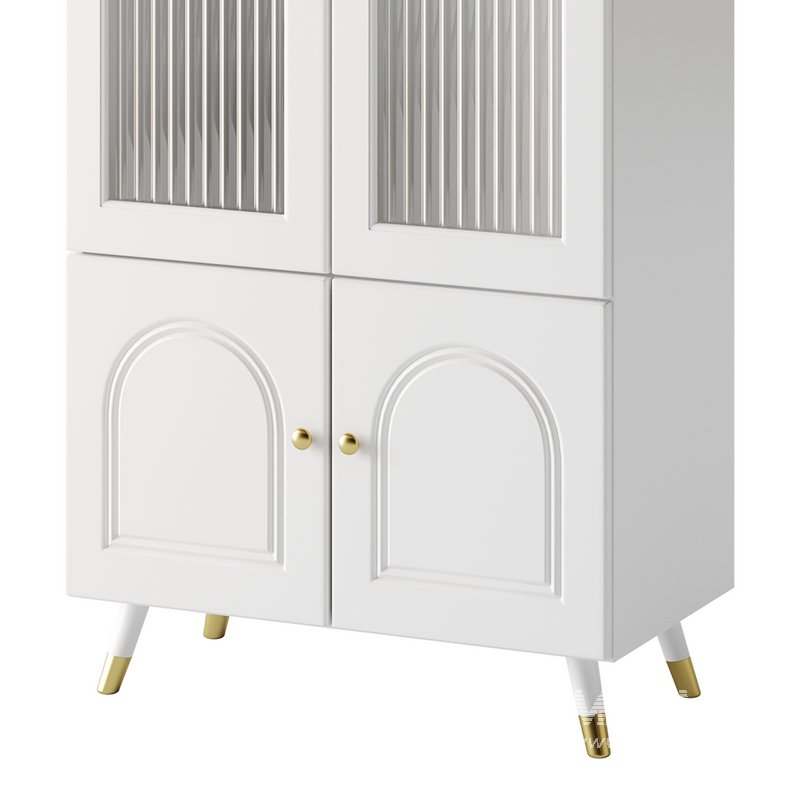 Cabinet Included White Closed Back Wooden Standard Bookcase - Image 8