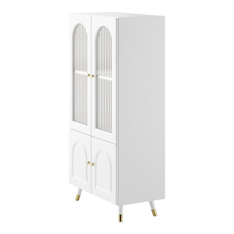 Cabinet Included White Closed Back Wooden Standard Bookcase - Image 9