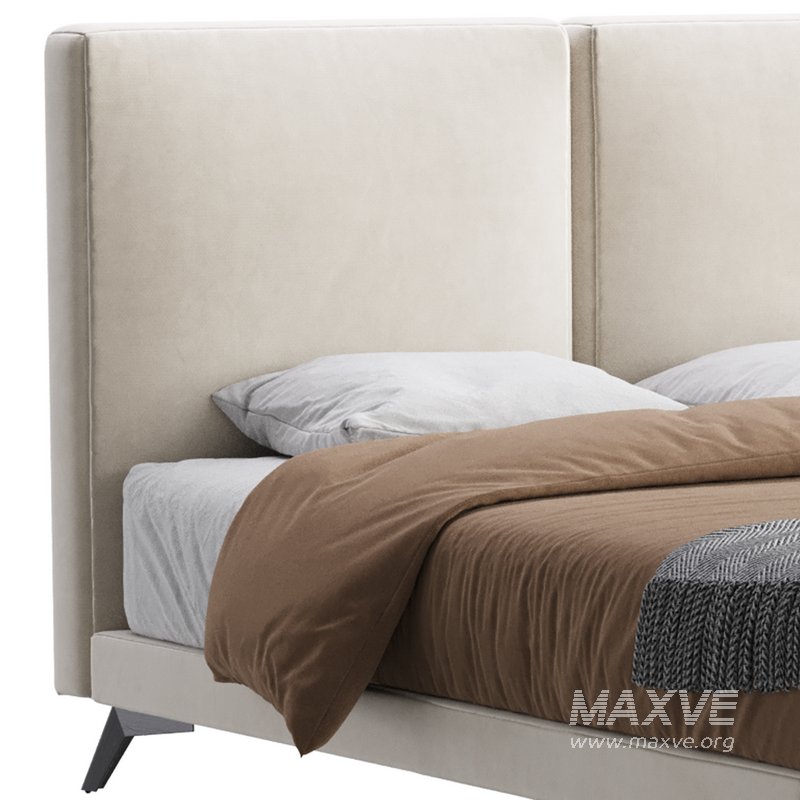 Clara White Suede Fabric Modern Bed - Image 9