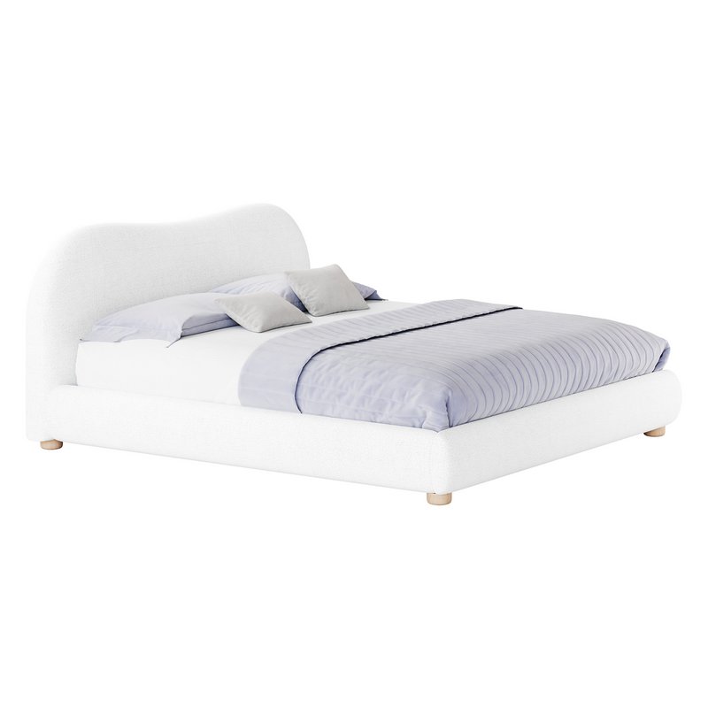 DIANA WHITE BOUCLE QUEEN BED BY ROSS CASSIDY - Image 11