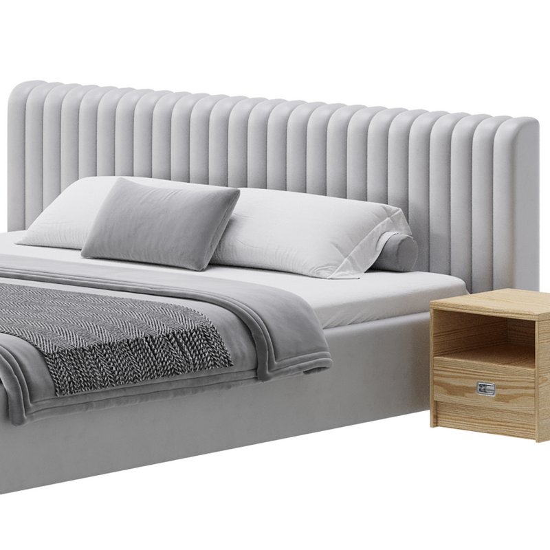 Contemporary Fabric Solid Color Standard Bed I - Image 9